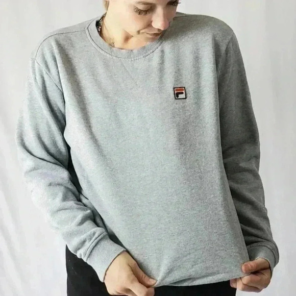 Y2K Fila Gray Crewneck Pullover Sweatshirt - L - Picture 3 of 6